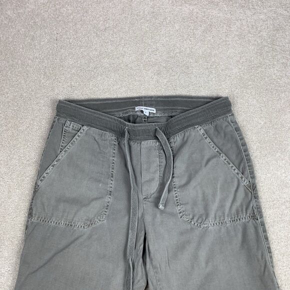 James Perse Standard Utility Grey Cropped Drawstring Cotton Pants Size 2 Medium - Picture 2 of 14